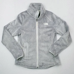 Chaqueta North Face Osito para mujer gris medio imitación piel cremallera completa difusa cálida suave - Imagen 1 de 15