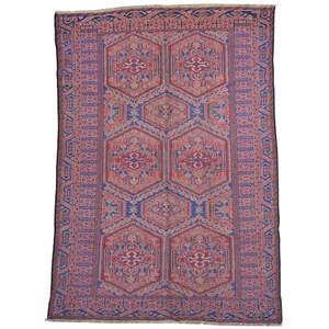 Alfombra de lana Kilim hecha a mano tribal afgana Herati tejido Soumak (talla 4,7 X 7,10) Brrs - Imagen 1 de 10