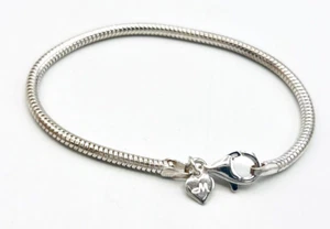 Michael Anthony Sterling Silver Snake Chain Starter Charm Bracelet 7 in - Picture 1 of 8