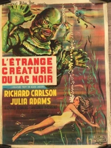 POSTER ORIGINAL DE COLLECTION ENTOILE FILM. L ETRANGE CREATURE DU LAC NOIR DE... - Photo 1/1
