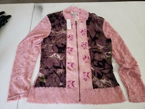 Katie Todd rosa transparente Blumen & Spitze Hippie Jacke Junior S small dusty rose - Bild 1 von 6