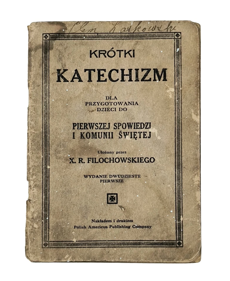 1899 Antique POLISH CHRISTIAN CATECHISM Krotki Katechizm Bible Based Booklet L5 - Image 1 of 4