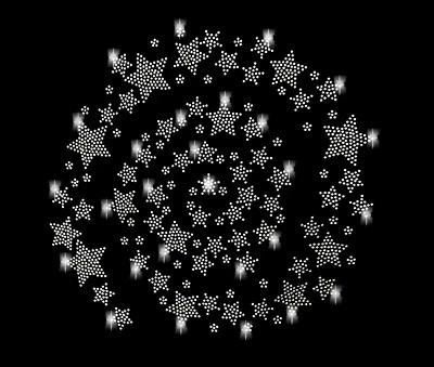 XXL 28x27cm 59 STERNE 46 BLUMEN STRASSSTEINE BÜGELBILD HOTFIX APPLIKATION STERN - Bild 1 von 4