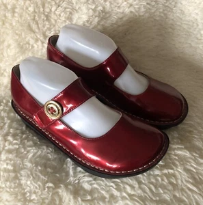 Alegria PG Lite Paloma Candy Apple Red Patent Leather Mary Janes Women Sz 7 - 37 - Picture 1 of 10