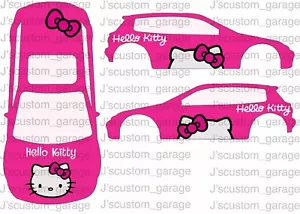 Universal Hello Kitty V3 white toner water slide decal For 1/64 custom diecast - Picture 1 of 1