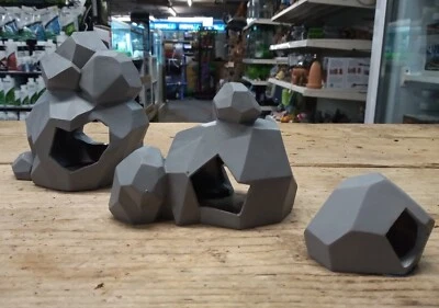 Geometrisches 3-teiliges Höhlenset Garnelen Aquarium Fischtank Versteck Dekor Ornamente