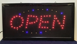 Ultra Bright LED Open Sign featuring Flashing Lights 19" X 10" - Picture 1 of 7