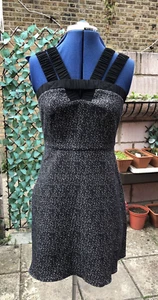 & Other Stories Black Textured Strappy Mini Dress Size US 8 EUR 38 UK 10 - Picture 1 of 13