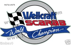 Wellcraft Scarab World Champion Boat Grey Sticker Decal 14.5" - Bild 1 von 2