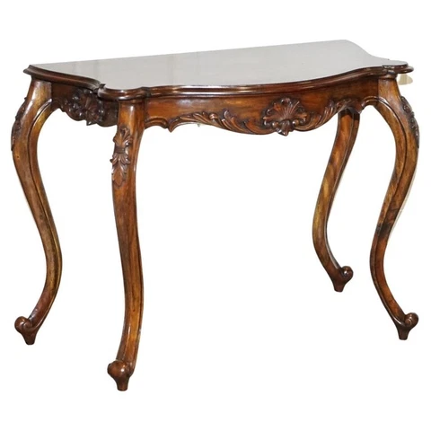 LATE 19TH CENTURY CARVED FRENCH HALL STAND CONSOLE TABLE WITH CABRIOLE LEGS Cover
