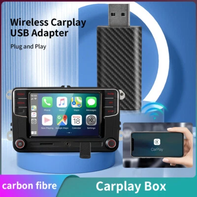 Kohlefaser USB Dongle CarPlay Box Adapter Stecker Für Radio Wireless Auto Link - Bild 1 von 4