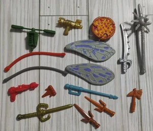 Lot 15 Vintage TMNT Weapon Accessories 80's-90's Shredder Fly Pizza Metalhead + - Picture 1 of 6