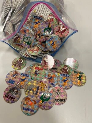 1000 pogs vintage con licencia de la NFL jurásica Foto 1 de 3