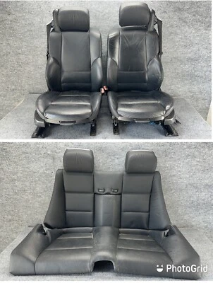 BMW E46 CONVERTIBLE ASIENTOS TÉRMICOS DEPORTIVOS DELANTEROS Y TRASEROS NEGRO MONTAJE OEM 117K Foto 1 de 4