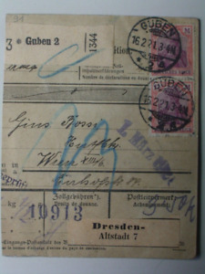 DR., Paketkarte von GUBEN nach WIEN, 1921