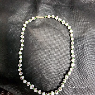 Collar Cloisonne Blanco Redondo 12mm para Mujer Collar Largo 20" Joyería China Foto 1 de 4