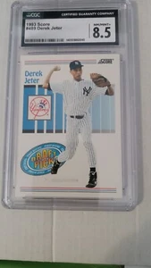 1993 Score #489 HOF & "The Captain" Derek Jeter RC CGC 8.5 New York Yankees ⚾️ - Picture 1 of 2