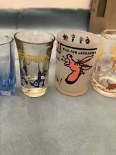 VTG Atlas 4 oz Frosted Shot Glass Rabbits Jackasses Pigs Plus 3 Others CUTE LOOK