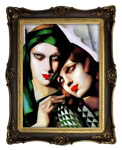De Lempicka  the green turban art Deko Bild 50x40 Mit Rahmen A5LT11 - Picture 1 of 3