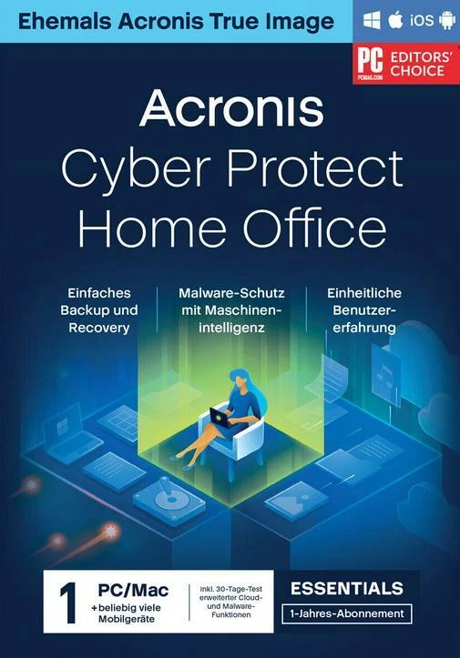 Acronis Cyber Protect Home Office Essentials, 1 Gerät, 1 Jahr Download - Bild 1 von 1