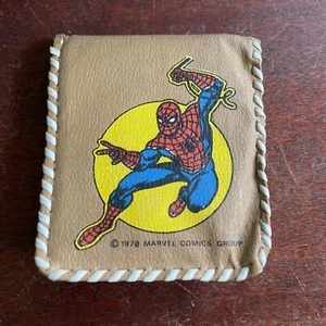 Spiderman Wallet 1978 in Tan Hand Stitched Trim Made Taiwan - Picture 1 of 16