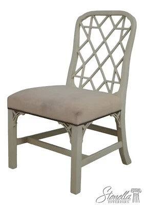 F67451: Silla lateral china Chippendale blanca apagada HICKORY CHAIR CO Foto 1 de 4
