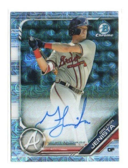 2019 Bowman Chrome Mega Greyson Jenista Mojo Refractor Auto ATLANTA  Braves RC - Image 1 of 1