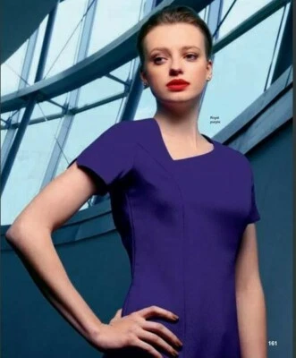 SIMON JERSEY LILA RUNDHALSAUSSCHNITT KOSMETIKERIN TUNIKA BEAUTY SALON SPA FD2430