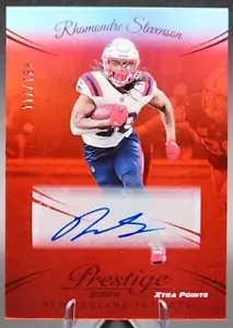 Rhamondre Stevenson/199 2024 Panini Prestige Xtra Points Auto Red Patriots SP - Imagen 1 de 2