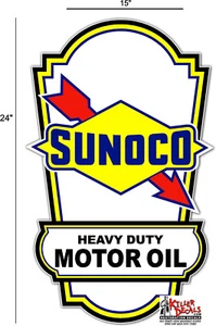 "Calcomanía lateral de gas y aceite lubricante sunoco 24", letrero, pegatina de arte de pared" a - Imagen 1 de 1