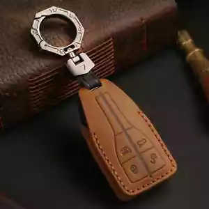 Leather Car Key Cover Keyring Shell Fob Case for Hongqi HS5 H5 H9 HS7 H7 L5 HS3 - Picture 1 of 10