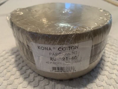 Robert Kaufman Kona Cotton Tan Parchment Jelly Roll Fabric 40 Strips Quilting - Image 1 of 3