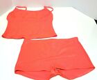 Vintage 80's Ladies 2 Piece Bathing Suit EUC Tangerine Orange 