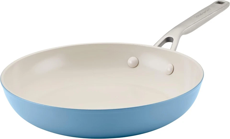 Sartén antiadherente de cerámica anodizada dura KitchenAid sartén de 10 pulgadas, azul Foto 1 de 4