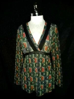 SWEET PEA Maternity Size L Shirt Top Black Grey Red Long Sleeve Nylon - Image 1 of 4