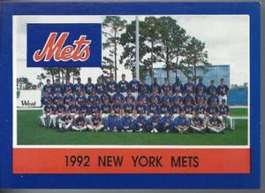 Vintage New York Mets 1992 Team Card from Kahn's - Bild 1 von 2