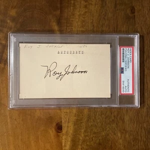RARE PSA/DNA Roy Johnson Autographed 3 x 5 Index Card MLB PSA - Picture 1 of 5