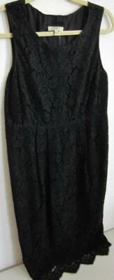 BURBERRY LONDON Black Lace Knee Length Lined Dress Sz US 8 UK 10 IT 42 ITALY - Image 1 of 4