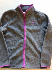 Girls Oshkosh Size 12 Fleece Jacket Lightweight Gray Purple Coat Outerwear - Picture 1 of 12