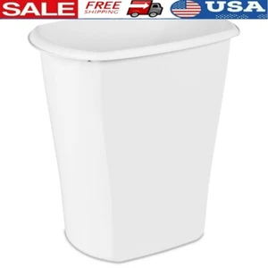 Plastic Wastebasket Garbage Can Slim Rectangle Kitchen Office Bathroom 10 Gal US - Picture 1 of 5
