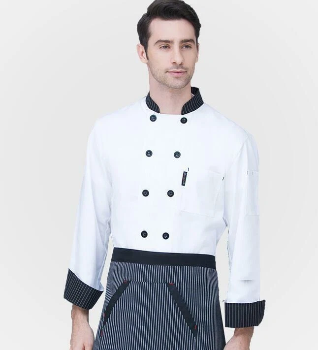 Unisex Chef Jacket Coat Restaurant Hotel Work Uniform Short Mesh Sleeves - Image 1 of 1