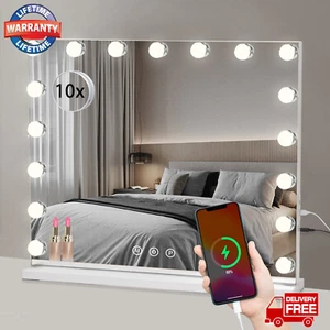 60X52cm Large Hollywood Makeup Mirror Vanity Light Mirror 17 Dimmable LED Bulbs - Picture 1 of 11