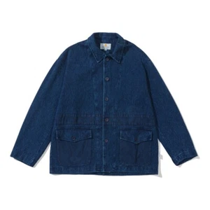 Men's Vintage Style Cotton Dobby Japanese Kendo Sashiko Blazer Workwear Jacket - Picture 1 of 13