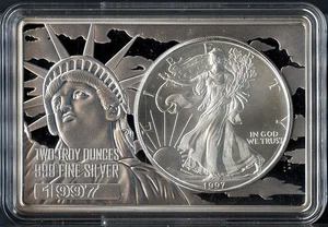 1997 $1 Silver American Eagle 1 oz Coin and 2 oz Bar 31623292.0 + Bonus - Picture 1 of 2