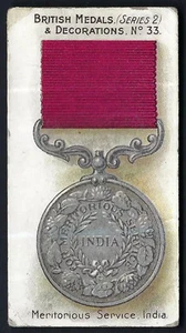 TADDY - BRITISH MEDALS & DECORATIONS (BLUE) - #33 MERITORIOUS SERVICE, INDIA - Picture 1 of 2