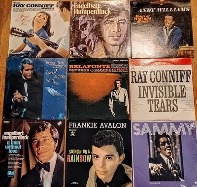 Vinyl LP Lot of 20 Jazz Easy Pop Swooners Sinatra Sammy Dean Mathis Como Bennett - Image 1 of 4