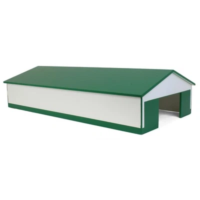 Tienda de tractores o camiones de madera 1/64 blanco y verde 1 puerta 60 ft x 120 ft STA-214 Foto 1 de 4