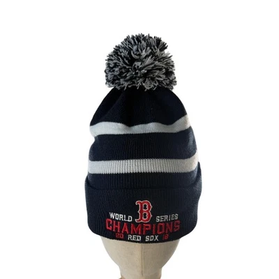 Boston Red Sox 2018 Serie Mundial Campeones Tejido Pom Gorro Sombrero NUEVO Foto 1 de 4