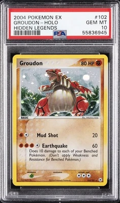 2004 POKEMON EX HIDDEN LEGENDS #102 GROUDON-HOLO PSA 10 - Image 1 of 2