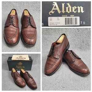 Alden 925 Norweger Blucher Herren 7D braun Kalbsleder handgenäht Split Toe - Bild 1 von 16